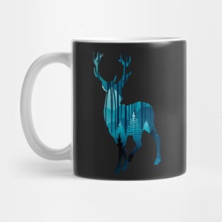 Blue Forest Deer Mug